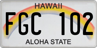 HI license plate FGC102