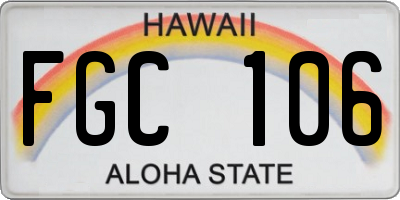 HI license plate FGC106