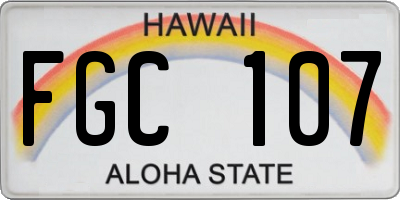 HI license plate FGC107