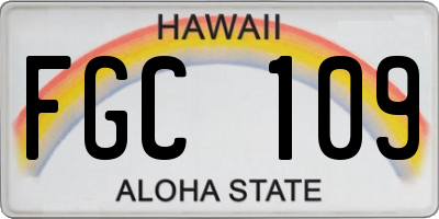 HI license plate FGC109