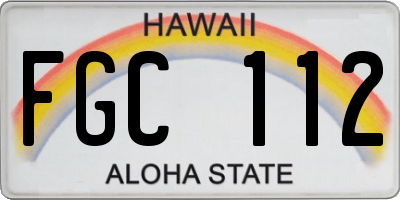 HI license plate FGC112