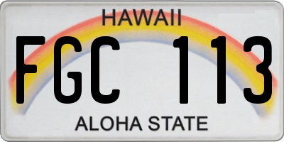 HI license plate FGC113