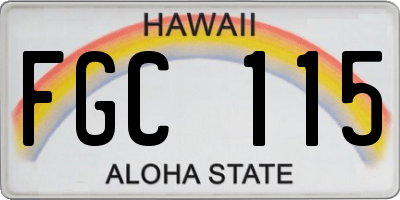 HI license plate FGC115
