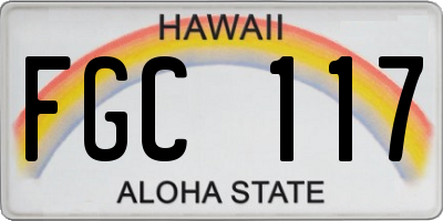 HI license plate FGC117