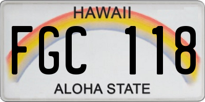 HI license plate FGC118