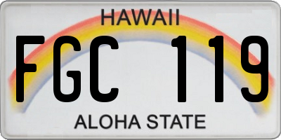 HI license plate FGC119