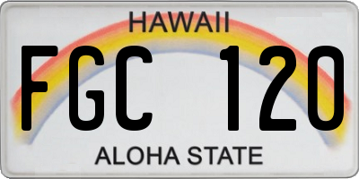 HI license plate FGC120