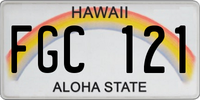 HI license plate FGC121