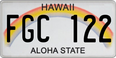 HI license plate FGC122