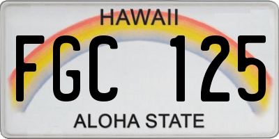 HI license plate FGC125
