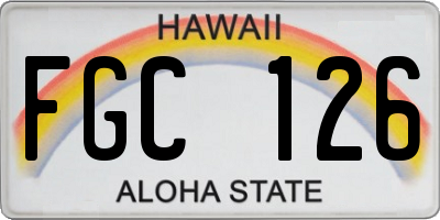HI license plate FGC126