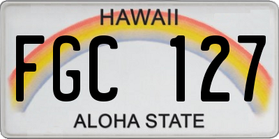 HI license plate FGC127