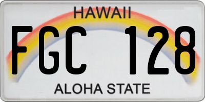 HI license plate FGC128