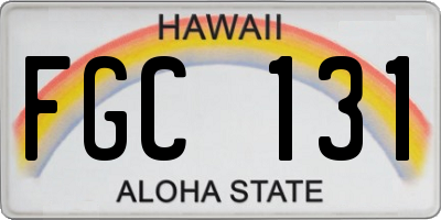 HI license plate FGC131