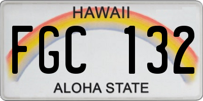 HI license plate FGC132