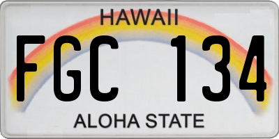 HI license plate FGC134