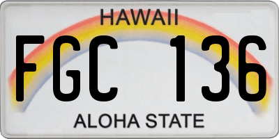 HI license plate FGC136