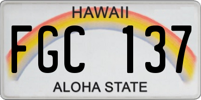 HI license plate FGC137