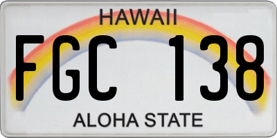 HI license plate FGC138