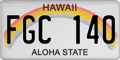 HI license plate FGC140