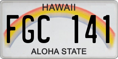HI license plate FGC141