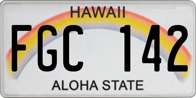 HI license plate FGC142
