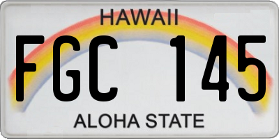 HI license plate FGC145