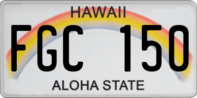 HI license plate FGC150