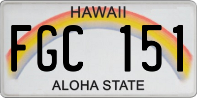 HI license plate FGC151