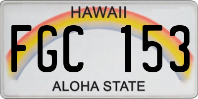 HI license plate FGC153