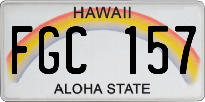 HI license plate FGC157