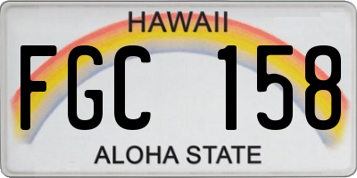 HI license plate FGC158