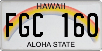 HI license plate FGC160