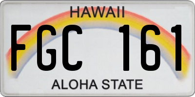 HI license plate FGC161