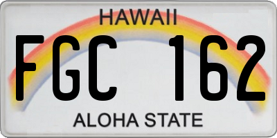 HI license plate FGC162