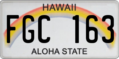 HI license plate FGC163