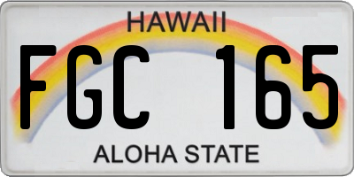 HI license plate FGC165
