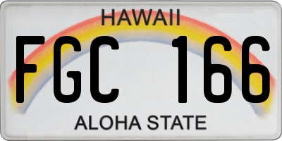 HI license plate FGC166