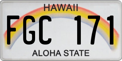 HI license plate FGC171