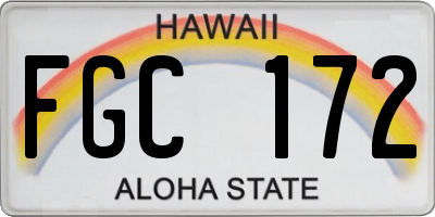 HI license plate FGC172