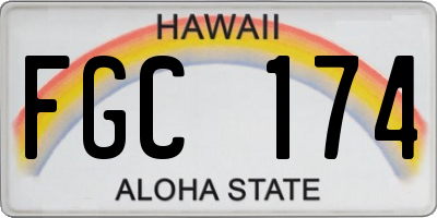 HI license plate FGC174