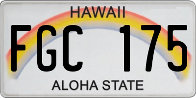 HI license plate FGC175