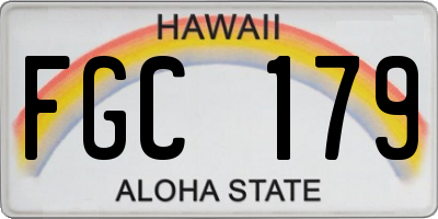 HI license plate FGC179