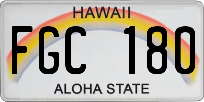 HI license plate FGC180