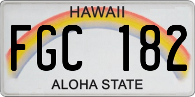 HI license plate FGC182