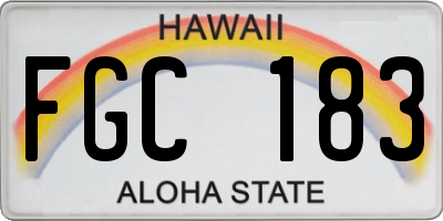 HI license plate FGC183