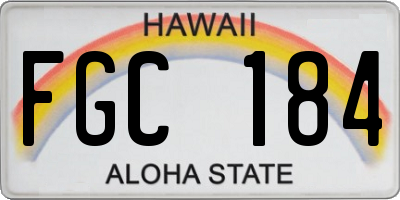 HI license plate FGC184