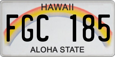 HI license plate FGC185