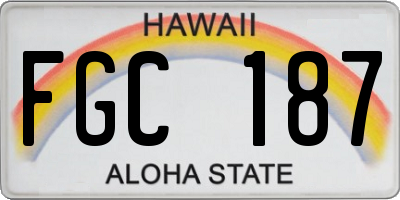 HI license plate FGC187