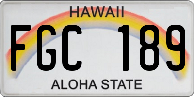 HI license plate FGC189
